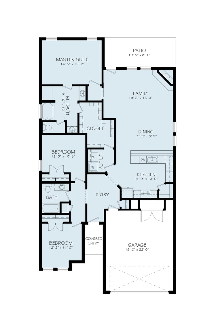 New Lady 1700 Modern Natural Floor Plan