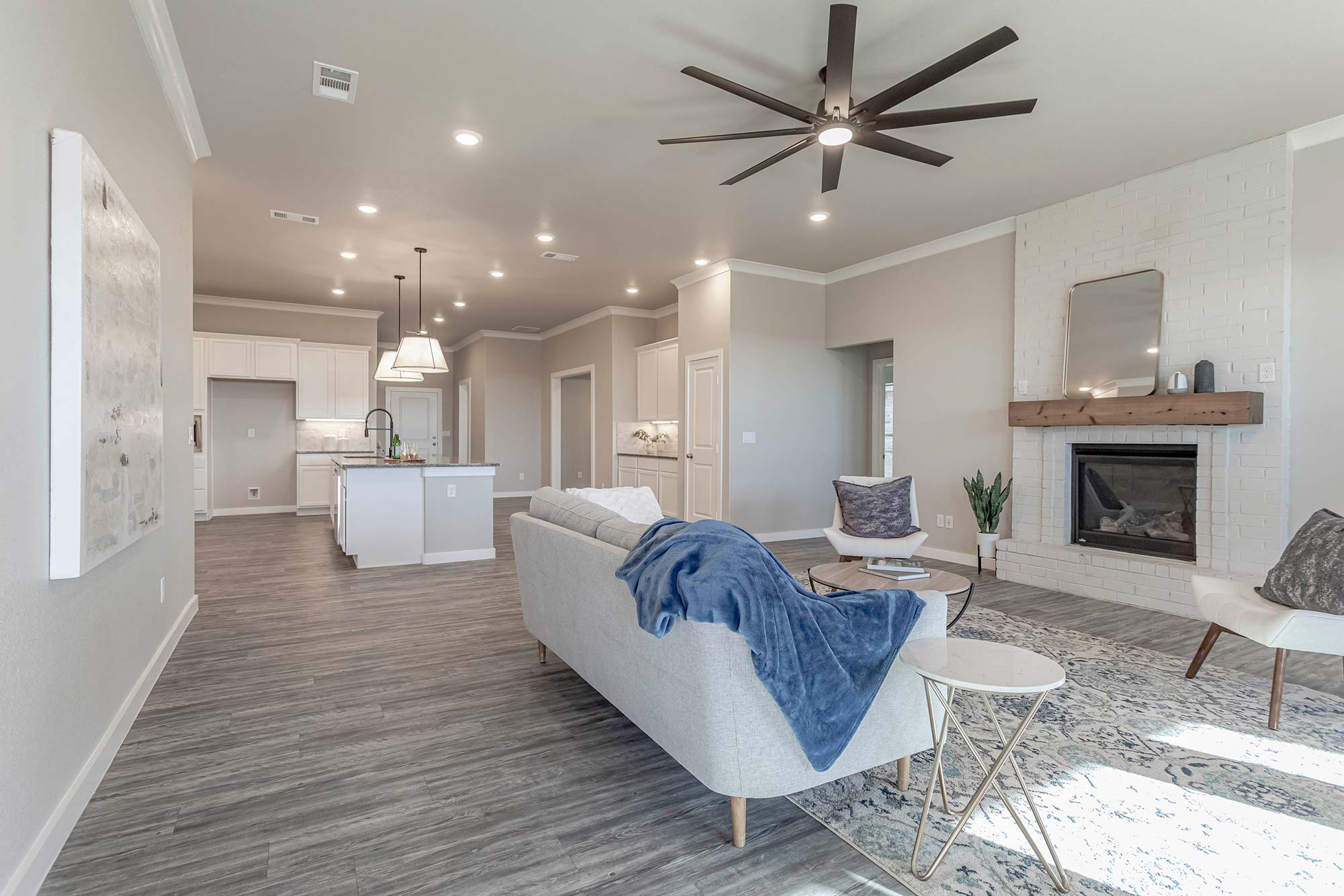 Photo of a furnished and decorated living room in a Betenbough Home.