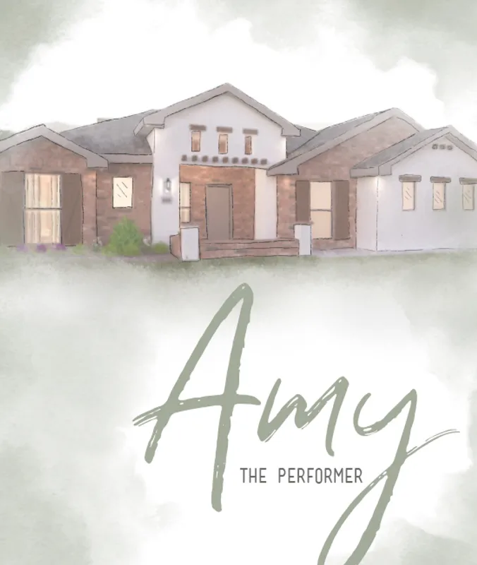 Graphic of Betenbough Homes' floor plan "The Amy."