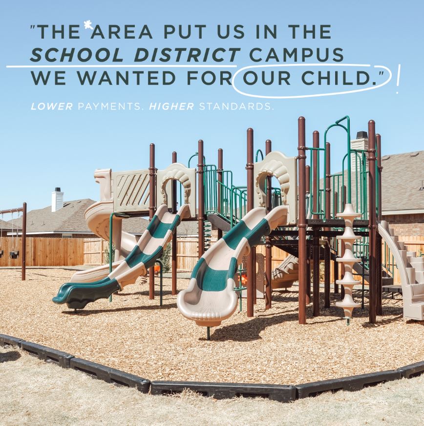 Photo of a community park with text