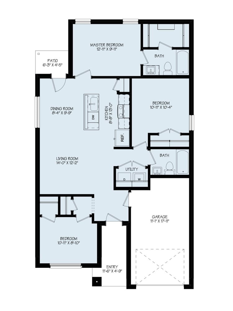 Floor plan for Betenbough Homes' Aspen new home elevation.