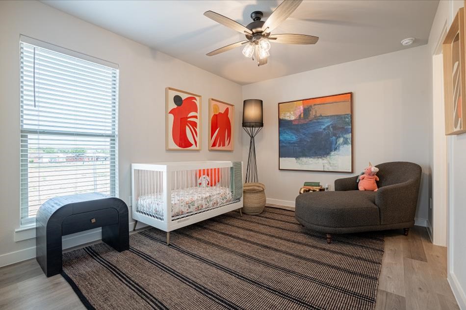 Photo of Betenbough Homes' 2024 Lubbock Parade Home staged bedroom as a nursery.