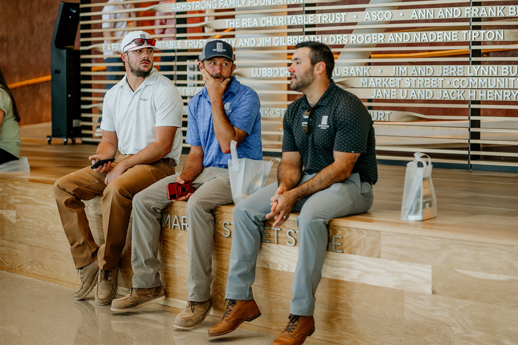 Photo of men talking during a break at Kingdom at Work's Work With Purpose Conference.