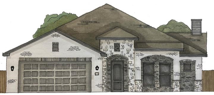 Drawing of the Betenbough Homes Tuscan Tower elevation.